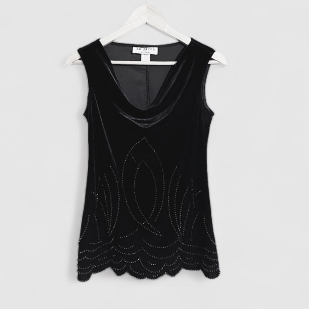 JR Nites Vintage Velvet Cocktail Top